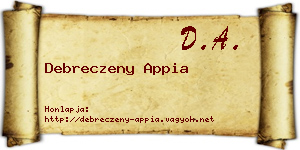 Debreczeny Appia névjegykártya
